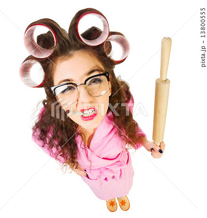Funny housewife isolated Funny housewife isolated 13800555