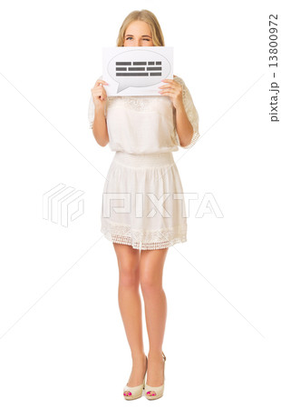 Young girl with chat banner 13800972