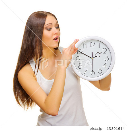 Young girl with clock 13801614