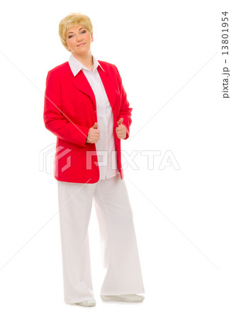 Happy senior woman isolated 13801954