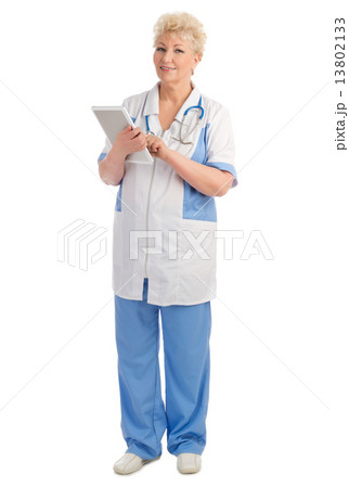Mature doctor with tablet PC Mature doctor with tablet PC 13802133