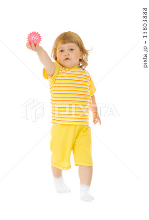 Small smiling girl with toy ball Small smiling girl with toy ball 13803888