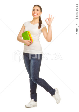 Girl with books Girl with books 13803933
