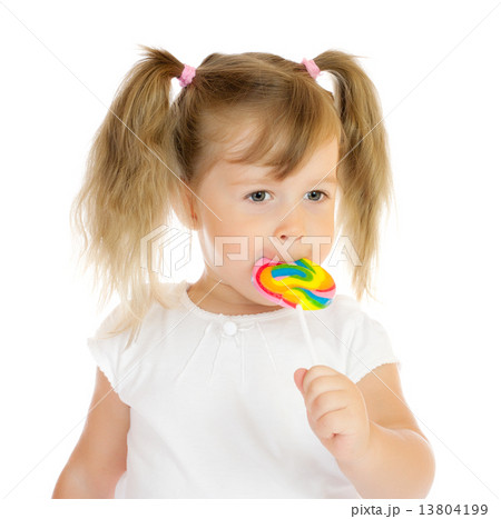 Little girl with lollipop 13804199