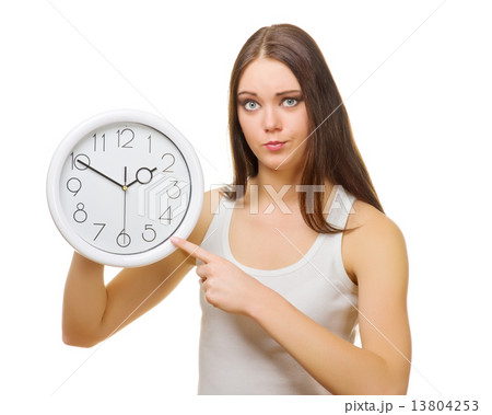 Young girl with clocks 13804253