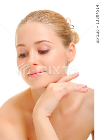 Closeup portrait of young woman 13804514