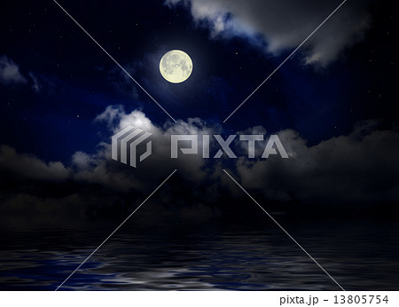 Sea under night sky 13805754