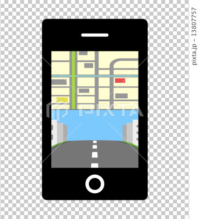 スマホの地図アプリのイラスト素材