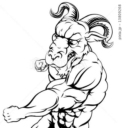Punching ram mascot 13809268