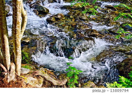 River Mountain with waterfalls 13809794