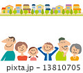 家族6人と街並み 13810705