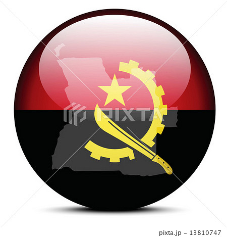 Illustration of Map on flag button of Republic of Angola Illustration of Map on flag button of Republic of Angola 13810747