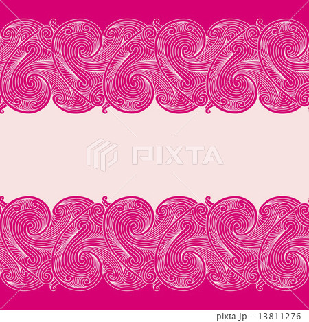 Pink background with two horizontal seamless borders 13811276