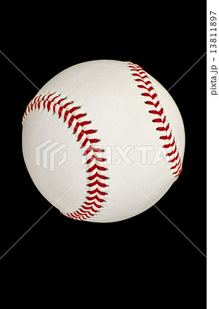 野球ボール 黒背景 の写真素材