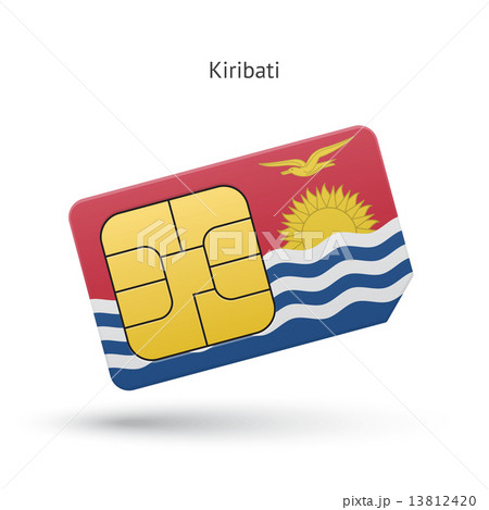 Kiribati mobile phone sim card with flag. 13812420