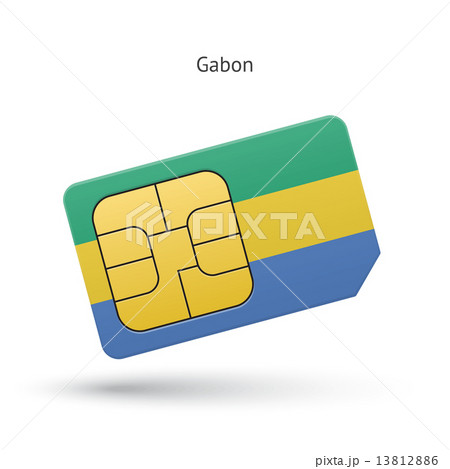 Gabon mobile phone sim card with flag. Gabon mobile phone sim card with flag. 13812886