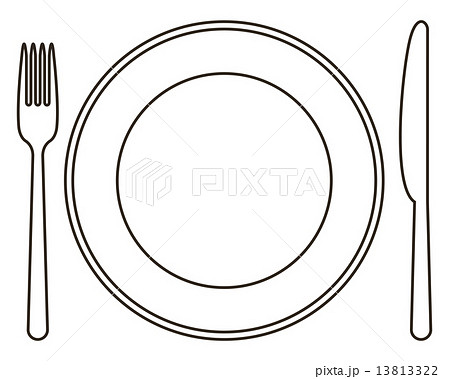 Plate Knife And Forkのイラスト素材 13813322 Pixta