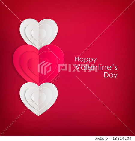 Valentines day background with paper hearts . 13814204