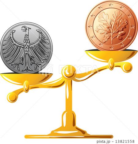 vector German mark versus the euro 13821558