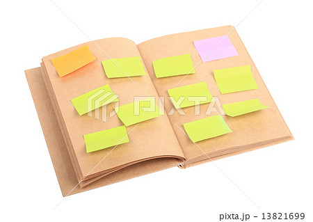 paper note on book isolated 13821699