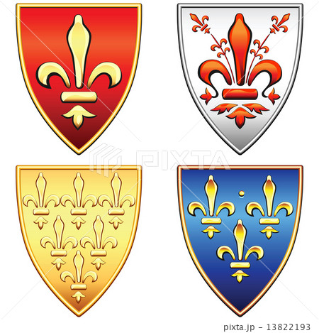 vector set of French shields with the arms of the flowers fleur vector set of French shields with the arms of the flowers fleur 13822193