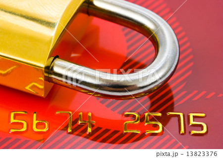 Lock and credit card 13823376
