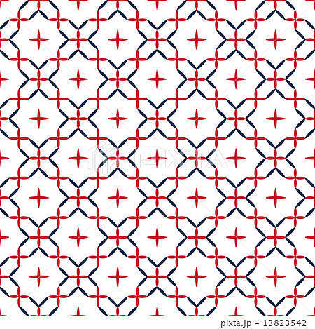 刺し子風背景 パターン 花十字 赤 紺 Bg透過 のイラスト素材 刺し子風背景 パターン 花十字 赤 紺 Bg透過 のイラスト素材