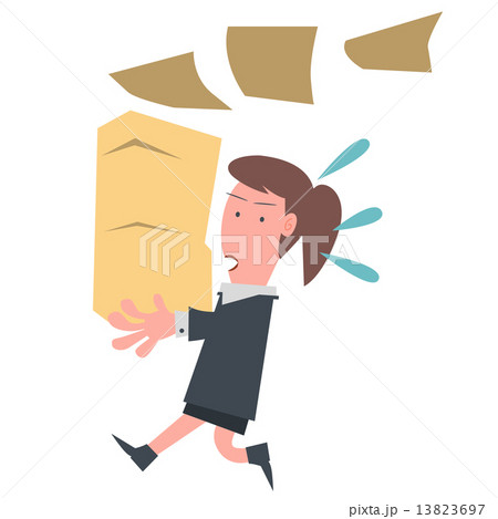 Business Girl Holding Document 13823697