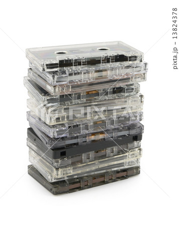 Stack of audio cassettes Stack of audio cassettes 13824378