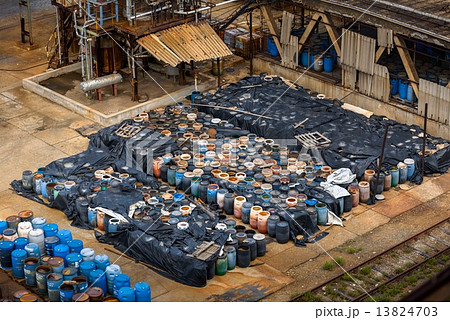 Several barrels of toxic waste  13824703
