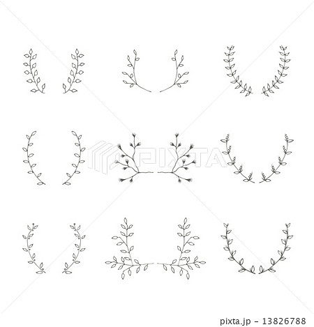 Hand-drawn branches brackets graphic design elements set Hand-drawn branches brackets graphic design elements set 13826788