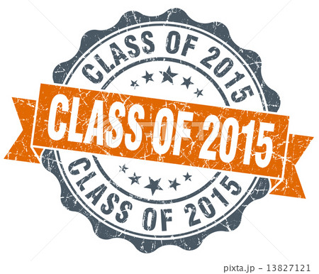 class of 2015 orange vintage seal isolated on white 13827121