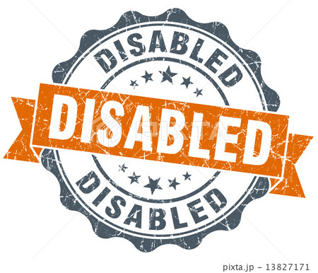 disabled orange vintage seal isolated on white disabled orange vintage seal isolated on white 13827171