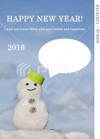 雪だるま　ハガキサズ　賀詞・添書付・吹き出し 13828159
