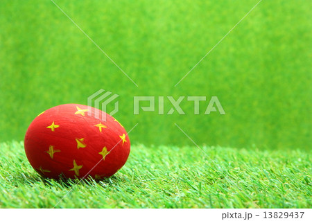 Easter eggs on grass background Easter eggs on grass background 13829437