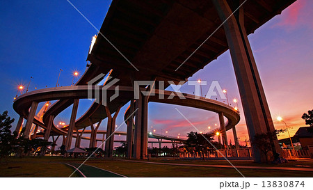 Bhumibol Bridge landscape at dusk in Bangkok Bhumibol Bridge landscape at dusk in Bangkok 13830874