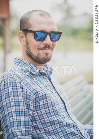 handsome hipster casual multitasking modern man 13833346