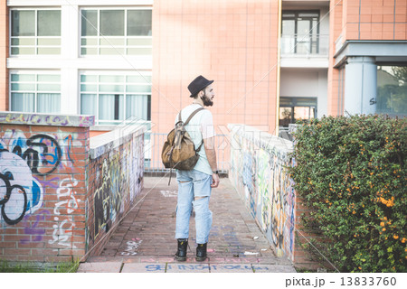 young handsome hipster gay modern man young handsome hipster gay modern man 13833760