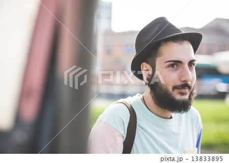 young handsome hipster gay modern man young handsome hipster gay modern man 13833895