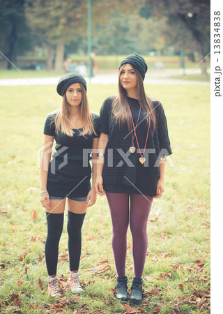 young couple beautiful women girls autumn young couple beautiful women girls autumn 13834838
