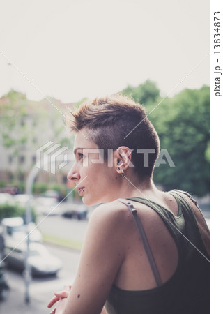 young lesbian stylish hair style woman 13834873