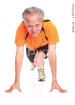 white background, old man, studio shot, portrait, confidence, sports, healthy, happy, ball, enjoy 13835912