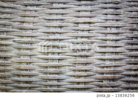Close up detail view of a wicker basket weave 13836256