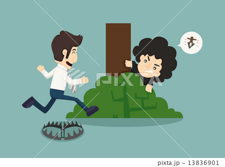 Businessman jump over trap 13836901