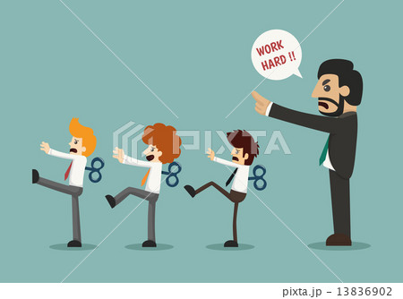 Businessmen with wind-up key 13836902