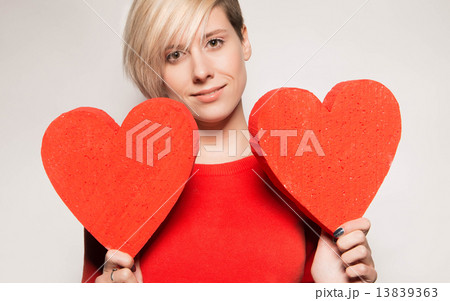 Valentine's Day. Love. Girl holding a heart Valentine's Day. Love. Girl holding a heart 13839363