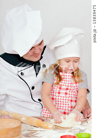 chef with girl chef with girl 13839475