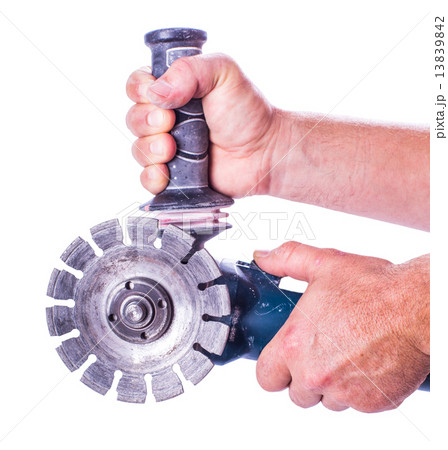circular saw with two hands 13839842