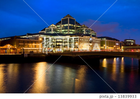 Dublin City Downtown by Night in Ireland 13839933