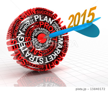 2015 business target, 3d render 2015 business target, 3d render 13840172